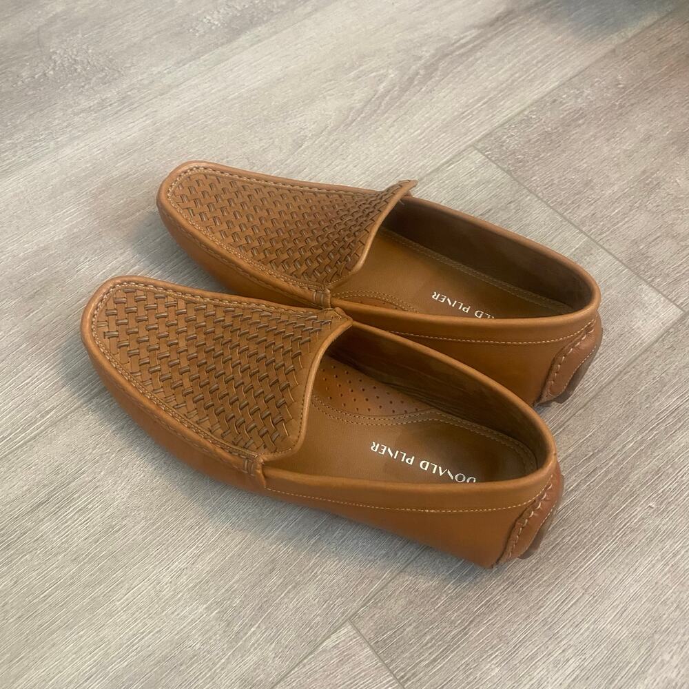 Donald Pliner Damiano Woven Moc Toe Loafer Slip On Leather Saddle Size 10 New